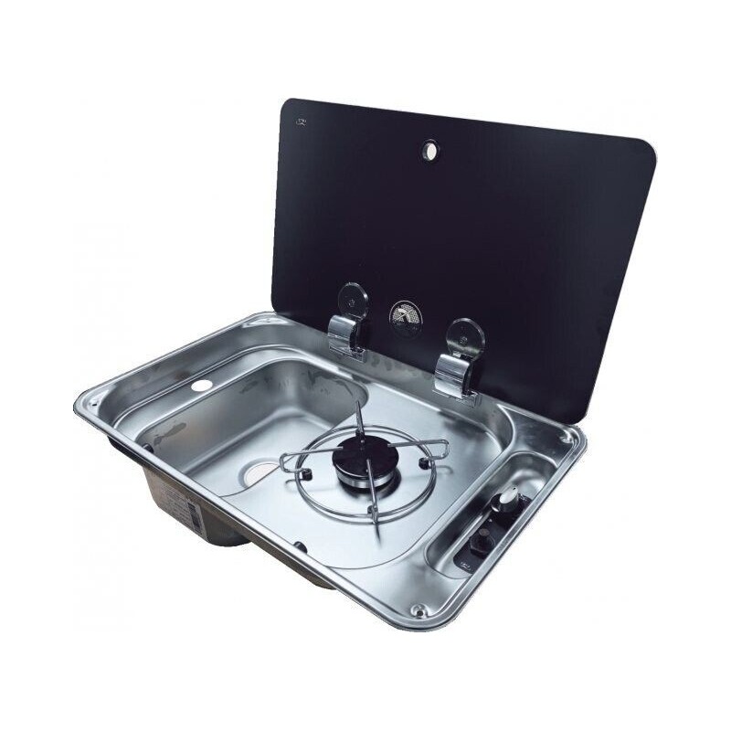 Cocina + Fregadero 1 Fuegos Can FL1324 530x340 Seno Izquierda Tapa Gas Camper