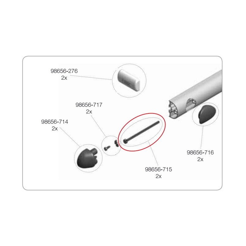 2x Pasador Rail Barra Support Bar Portabicis Fiamma Carry Bike Pro C M 98656-715