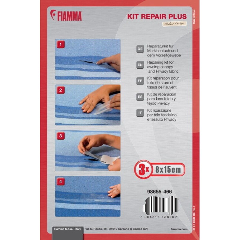 Kit Reparación Tela Toldo Fiamma Kit Repair Plus 98655-466 Camper Autocaravana