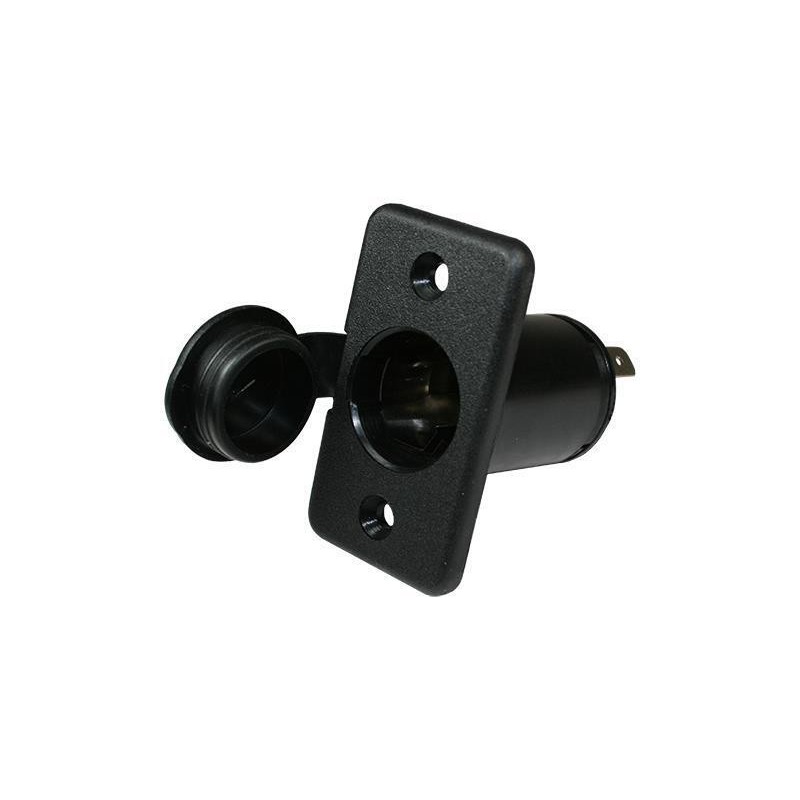 Toma de Mechero Hembra Haba 12V Plástico Atornillable Encastrable Tapa Camper