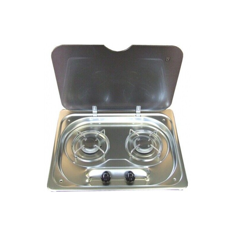 Cocina 2 Fuegos Suter 480x370 Tapa Cristal 2FCOUV Gas Camper Ducato Autocaravana