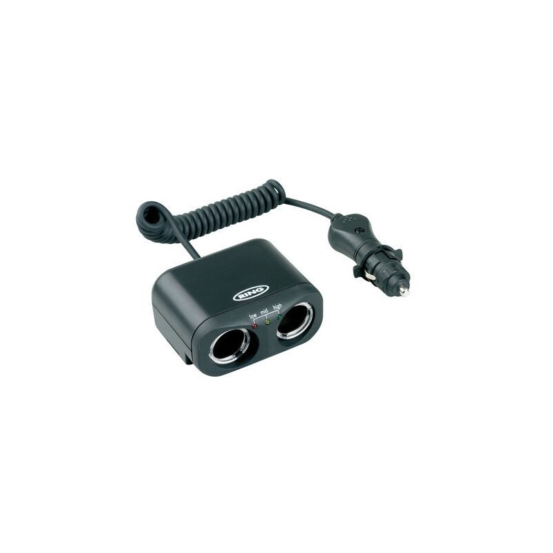 OFERTA Base Ladrón Doble Mechero Voltímetro 12V Ring Fusible 8A Coche Camper
